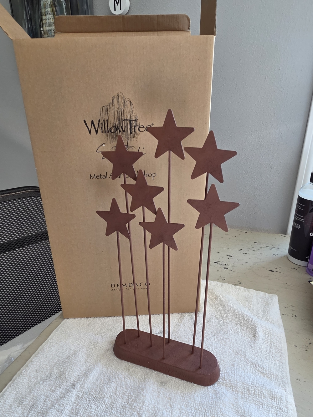 Willow Tree Brown Metal Star Tabletop Decor